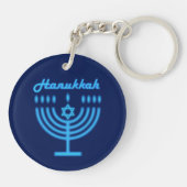 Hanukkiah Happy Hanukkah Jewish Holiday Menorah Sleutelhanger (Achterkant)