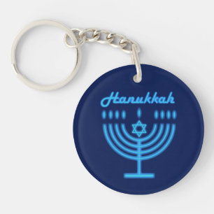 Hanukkiah Happy Hanukkah Jewish Holiday Menorah Sleutelhanger