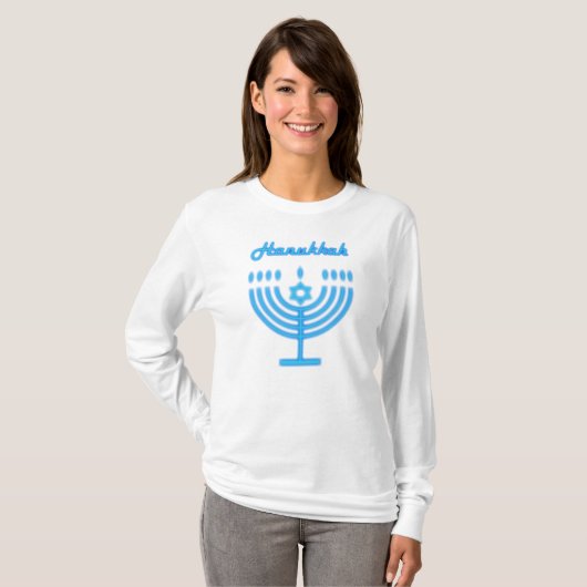 Hanukkiah Happy Hanukkah Jewish Holiday Menorah T-shirt (Voorkant volledig)