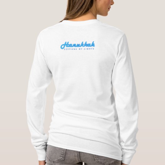 Hanukkiah Happy Hanukkah Jewish Holiday Menorah T-shirt (Achterkant)