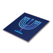 Hanukkiah Happy Hanukkah Jewish Holiday Menorah Tegeltje (Zijkant)