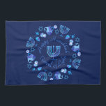 Hanukkiah Happy Hanukkah Jewish Holiday Menorah Theedoek<br><div class="desc">Chanoeka Symbool. Gelukkig Chanoeka Party Joodse Vakantie Blauwe Menora. Joodse vakantie Chanoeka Decoratie met traditionele Chanuka decoratief symbool - Marine Blauwe kleur hanukkiah menorah, kandelaar met kaarsen, ster van David en neon blauwe gloeiende lichten illustratie. Chanoeka Festival van lichten Evenement Decoratie. Jeruzalem, Israël. Home > Keuken & Dineren > Tafel...</div>
