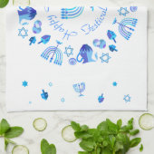 Hanukkiah Happy Hanukkah Jewish Holiday Menorah Theedoek (Gevouwen)