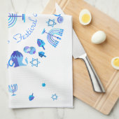 Hanukkiah Happy Hanukkah Jewish Holiday Menorah Theedoek (Quarter Fold)