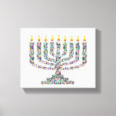 Hanukkiah made with Gems Stretched Canvas Print (Voorkant)