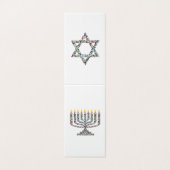 Hanukkiah met de Duitse steenlongish Hanukkah Card Kaart (Buitenkant ongevouwen)
