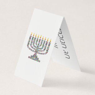 Hanukkiah met de Duitse steenlongish Hanukkah Card Kaart
