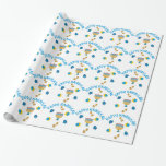 Hanukkuh Symbols Cadeaupapier<br><div class="desc">Happy Hanukkah-gevoelens samen met menorah,  dreidel,  munten en sterren</div>