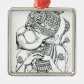 Hanuman, aap God Metalen Ornament (Voorkant)