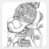 Hanuman, aap God Vierkante Sticker (Voorkant)