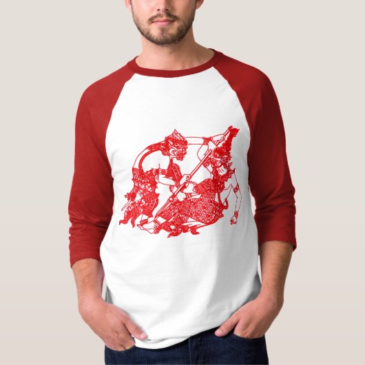 HANUMAN - BESTRIJDING VAN BUDDHIST EN HINDU-GOEDER T-SHIRT (Voorkant)