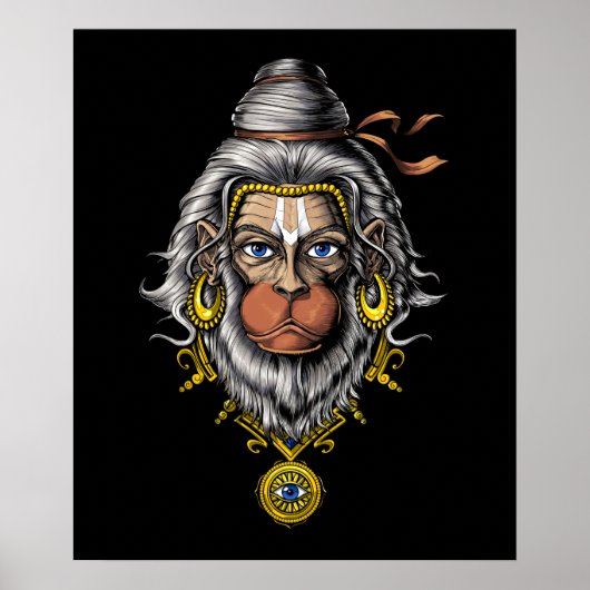 Hanuman Hinduism God Poster (Voorkant)