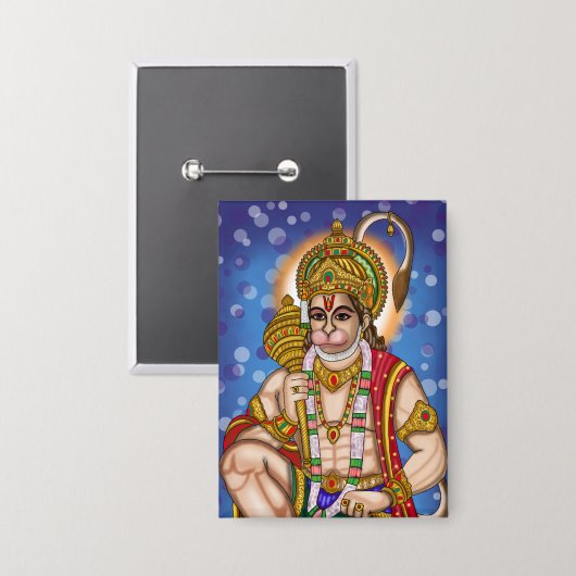 Hanuman-knop Button (Voorkant / Achterkant)