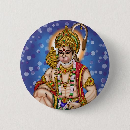Hanuman-knop Ronde Button 5,7 Cm (Voorkant)