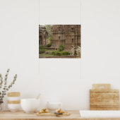 Hanuman Langurs of zwartgelooid, gewoon of grijs Poster (Keuken)