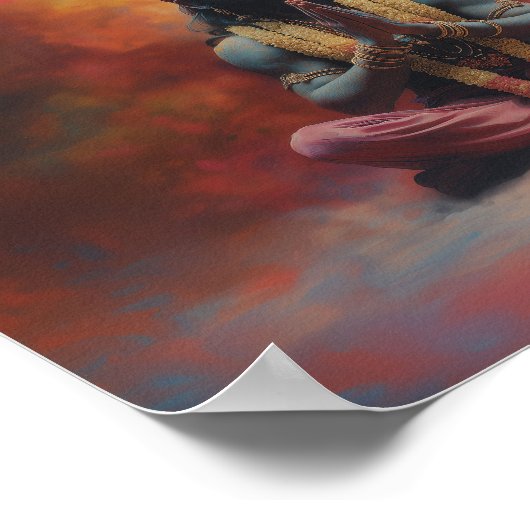 Hanuman Pastel Regenboog Kleur Splash Schilderkuns Poster (Hoek)