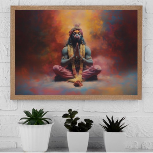 Hanuman Pastel Regenboog Kleur Splash Schilderkuns Poster
