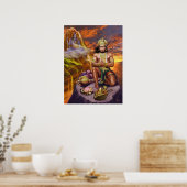 Hanuman Receiving Shiva's zegeningen Poster (Keuken)