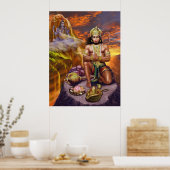 Hanuman Receiving Shiva's zegeningen Poster (Keuken)