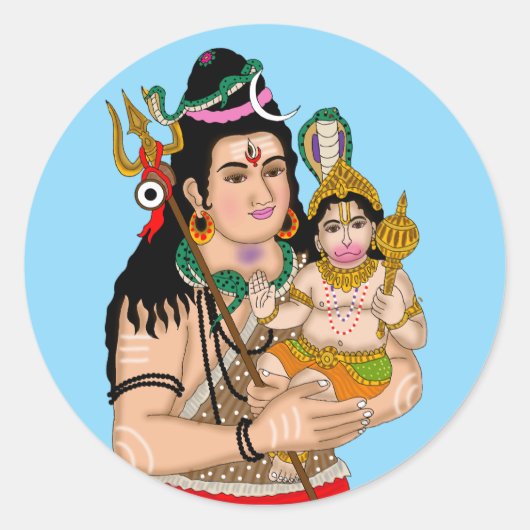 Hanuman & Shiva Stickers (Voorkant)