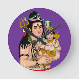 Hanuman & Shiva Wandklok