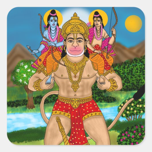 Hanuman-sticker Vierkante Sticker (Voorkant)