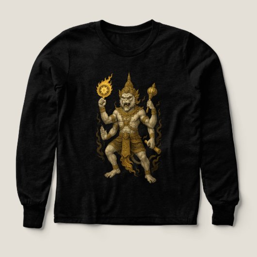 Hanuman Thai Temple T-Shirt – Mythical Warrior Str (Voorkant)