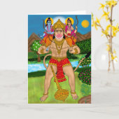 Hanuman wenskaart kaart (Gele Bloem)