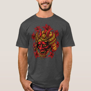 Hanya Samurai Oni Masker, Demon Art Face Harajuku  T-shirt