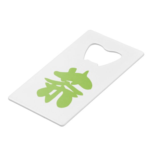 Hanzi/Kanji Language Character Chinese Tea Creditkaart Flessenopener (Voorkant Gekanteld)
