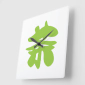 Hanzi/Kanji Language Character Chinese Tea Vierkante Klok (Hoek)