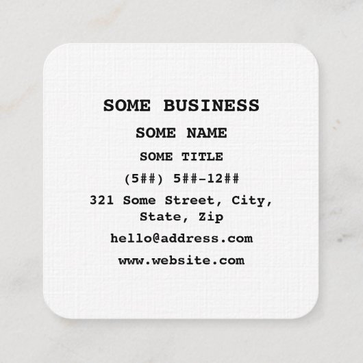 Hanzi / Kanji Language Character Chinese Tea Vierkante Visitekaartje (Achterkant)