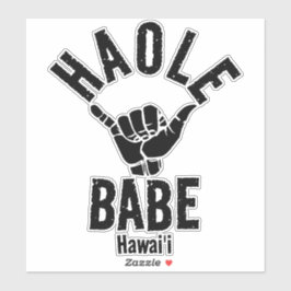 HAOLE BABE SHAKA HAWAII STICKER