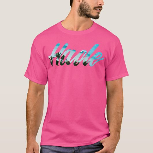 Haole Hawaii Kleding Palm Tree T-shirt (Voorkant)