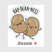 Hap-bean-ness Funny Bean Pun Sticker (Vel)
