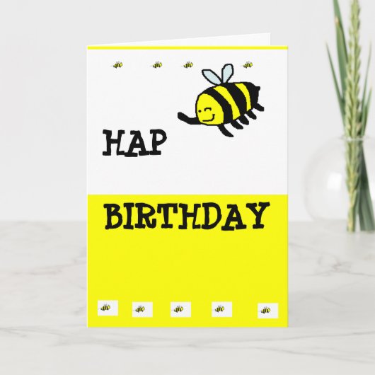 HAP "BEE" Birthday Kaart (Voorkant)