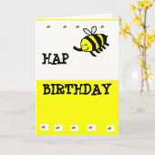 HAP "BEE" Birthday Kaart (Gele Bloem)