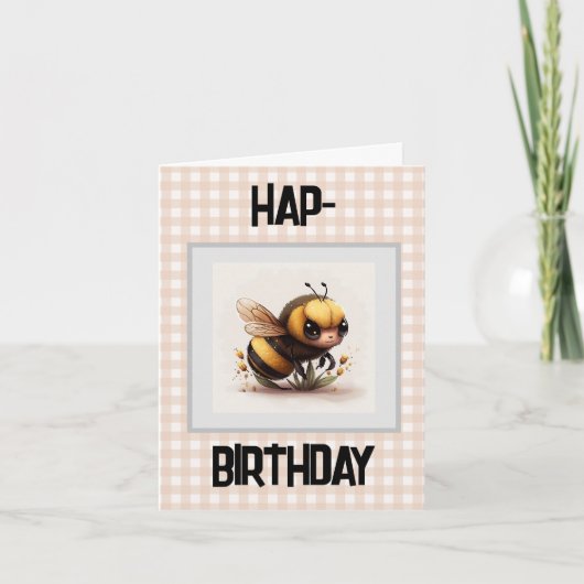 Hap Bee Birthday Kaart (Voorkant)