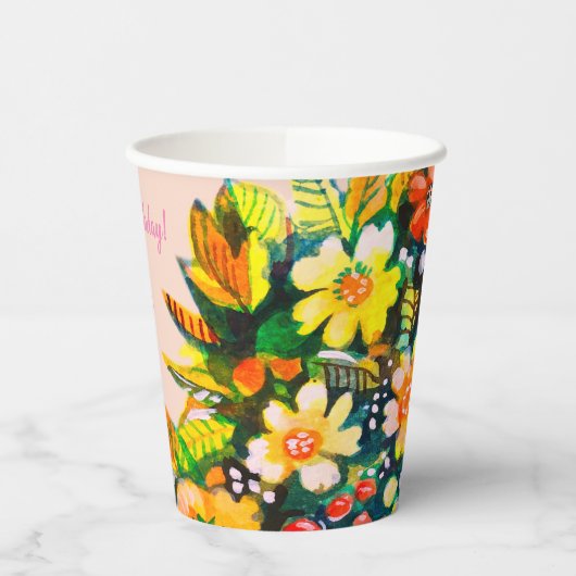 Hap - Bee Birthday Papieren Bekers (Links)