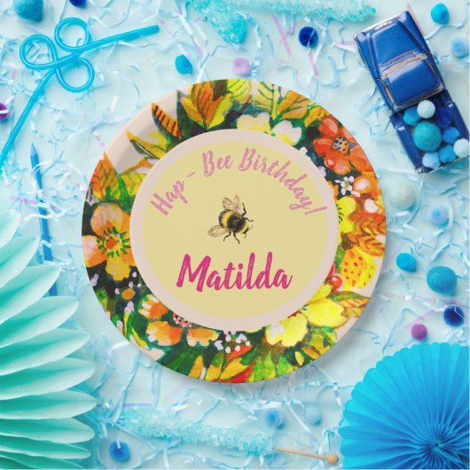 Hap - Bee Birthday Papieren Bordje (Feest)
