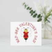 Hap-bee Valentine's Day Postcard Feestdagenkaart (Staand voorkant)