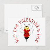 Hap-bee Valentine's Day Postcard Feestdagenkaart (Voorkant / Achterkant)
