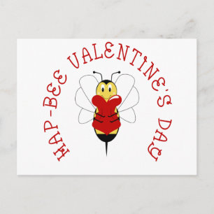 Hap-bee Valentine's Day Postcard Feestdagenkaart