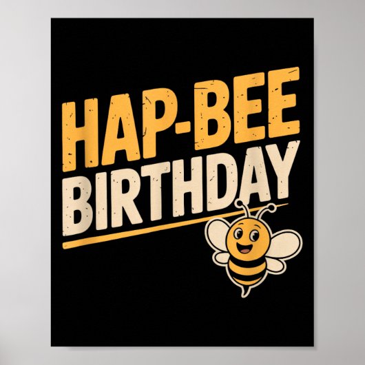 Hap-Bee Verjaardag Grappig Bij Liefhebber Mannen V Poster (Voorkant)