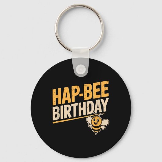 Hap-Bee Verjaardag Grappig Bij Liefhebber Mannen V Sleutelhanger (Voorkant)