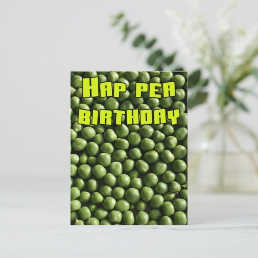 Hap Pea Birthday Briefkaart (Staand voorkant)