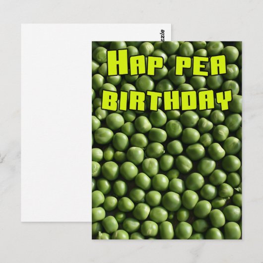 Hap Pea Birthday Briefkaart (Voorkant / Achterkant)