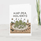 Hap-pea Holidays! Funny Christmas Card Feestdagen Kaart (Voorkant)
