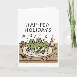 Hap-pea Holidays! Funny Christmas Card Feestdagen Kaart