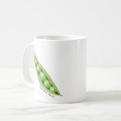 Hap-pea-ness Funny Sweet Peas Illustratie Koffiemok (Voorkant links)
